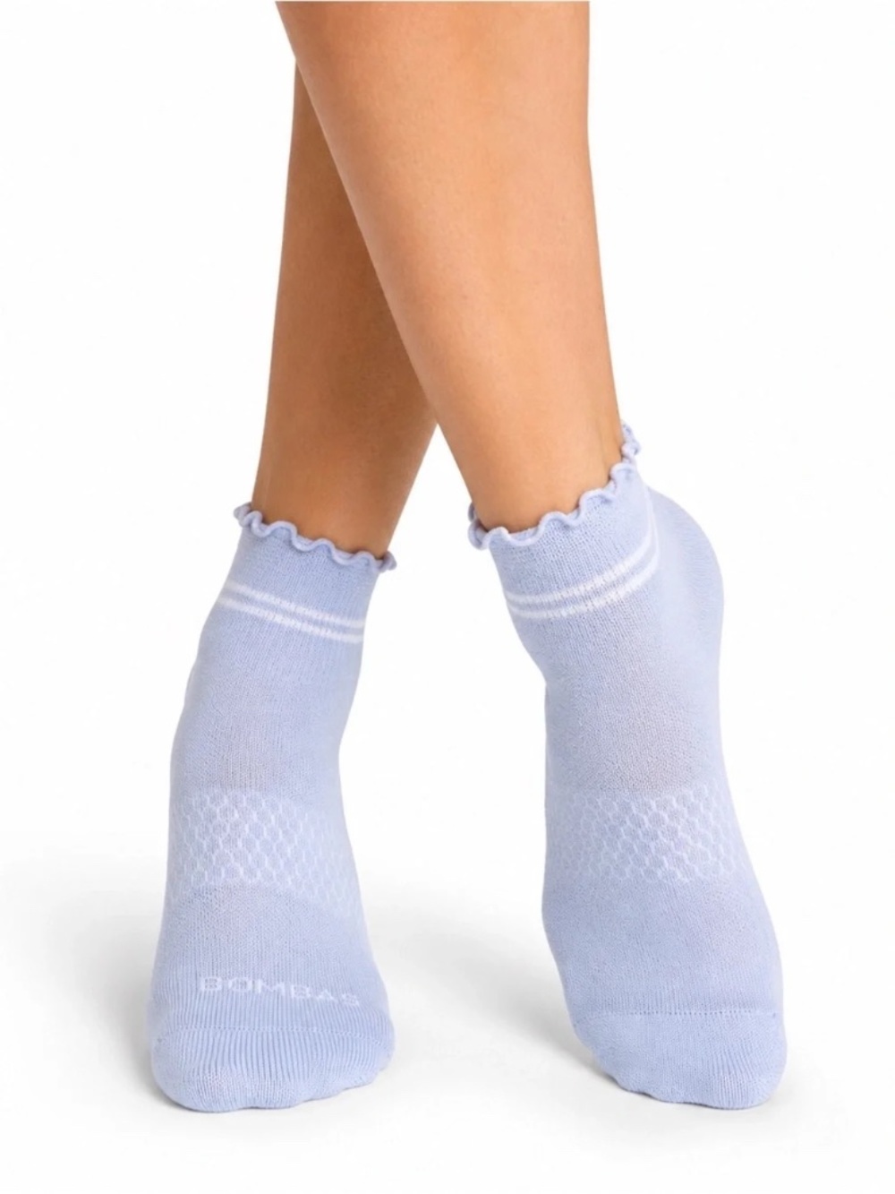 Bombas Studio Grip Quarter Socks Blue M Pilates